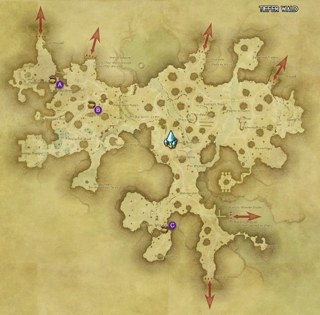 FFXIV Die Schatzsuche Vergilbte BasiliskenlederKarten · Crystal
