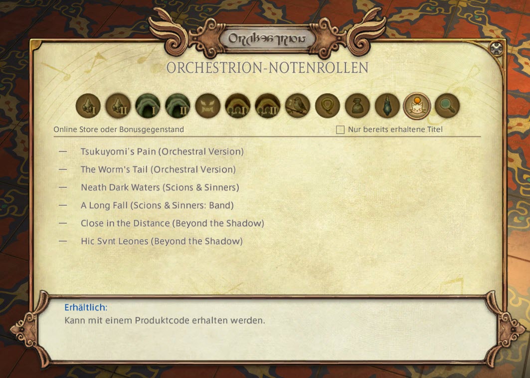 FFXIV OrchestrionNotenrollen FFXIV Online Store & Item Codes