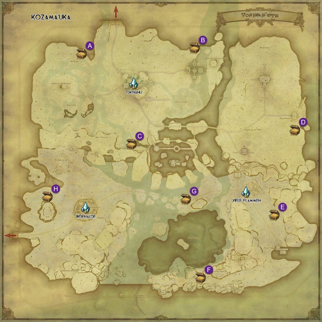 FFXIV Die Schatzsuche Vergilbte SchakallederKarte · Crystal Universe